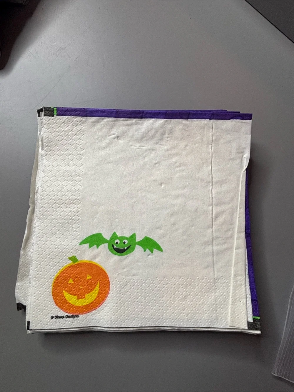 Vintage Bundle Festive Halloween Pumpkin Napkins Purple & Orange NEW Holiday